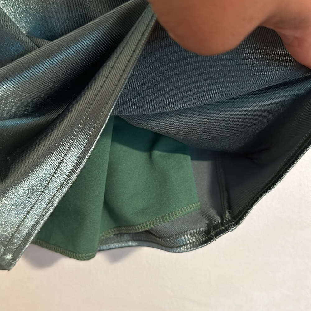 Topshop sage green shimmer mini slip dress - Picture 4 of 6